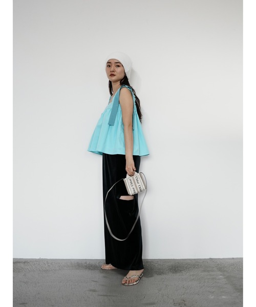 Katrin TOKYO(カトリーントーキョー)の「slit velour I line maxi skirt(スカート・レディース・ネイビー/レッド・XS/S/M)」の18枚目の写真
