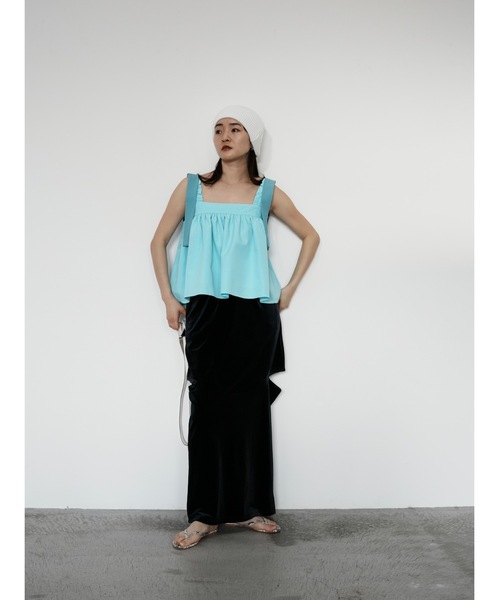 Katrin TOKYO(カトリーントーキョー)の「slit velour I line maxi skirt(スカート・レディース・ネイビー/レッド・XS/S/M)」の19枚目の写真