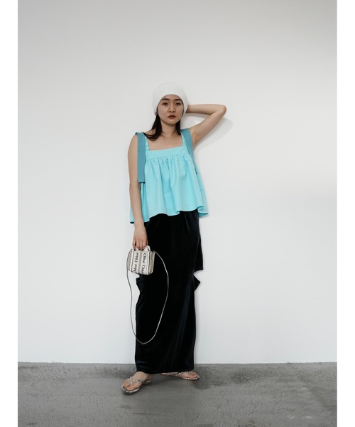 Katrin TOKYO(カトリーントーキョー)の「slit velour I line maxi skirt(スカート・レディース・ネイビー/レッド・XS/S/M)」の21枚目の写真