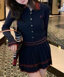 おしゃれスタ（オシャレスタ）の「セットアップ　ラインデザインニットトップス&スカート（セットアップ）」
