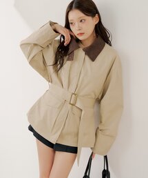 Chico（チコ）の「襟配色ジップルーズジャケット（その他アウター）」