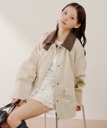 Chico | 襟配色ジップルーズジャケット(その他アウター)