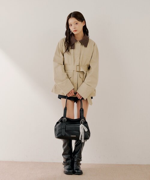 Chico（チコ）の「襟配色ジップルーズジャケット（その他アウター・レディース・ピンク/ベージュ/アイボリー・FREE）」の4枚目の写真