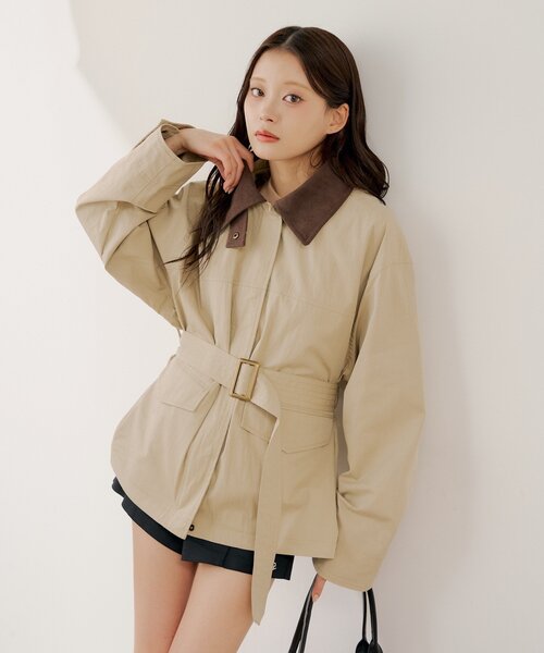 Chico（チコ）の「襟配色ジップルーズジャケット（その他アウター・レディース・ピンク/ベージュ/アイボリー・FREE）」の5枚目の写真