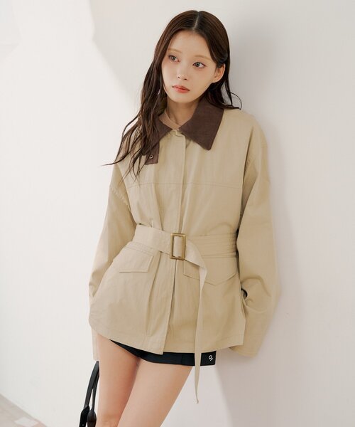 Chico（チコ）の「襟配色ジップルーズジャケット（その他アウター・レディース・ピンク/ベージュ/アイボリー・FREE）」の6枚目の写真