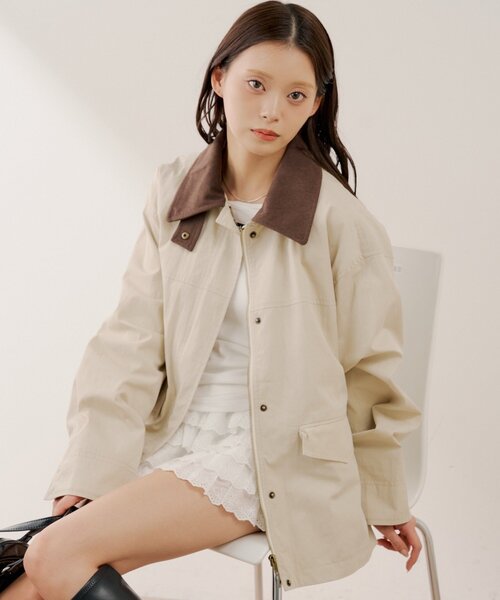 Chico（チコ）の「襟配色ジップルーズジャケット（その他アウター・レディース・ピンク/ベージュ/アイボリー・FREE）」の13枚目の写真