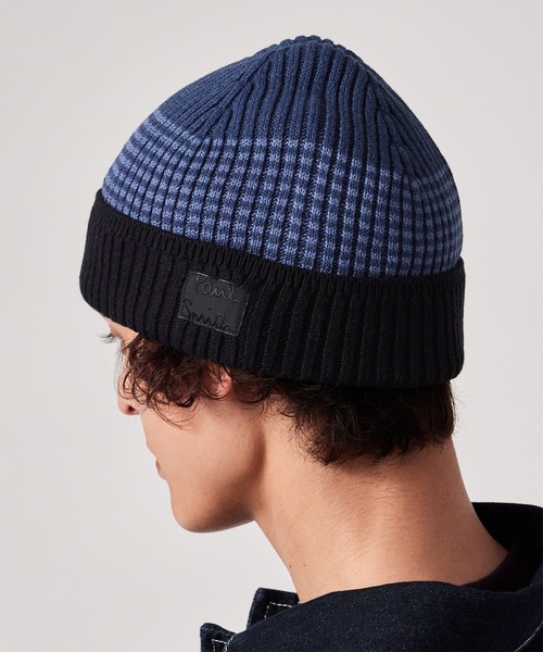 Paul Smith(ポールスミス)の「“Cropped Logo” ボーダー ニットキャップ【160311 CWBEAN】(ニットキャップ/ビーニー・メンズ・ダークウッド/ベージュ/ネイビー・FREE)」の6枚目の写真