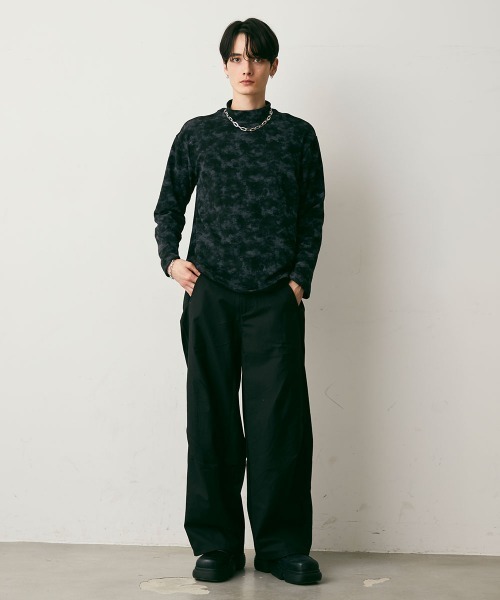 Shoowtime(ショウタイム)の「Side Tuck Wide Silhouette Slacks / サイドタックワイドシルエットスラックス(スラックス・メンズ・ブラック/チャコールグレー・X-LARGE/LARGE/MEDIUM)」の15枚目の写真