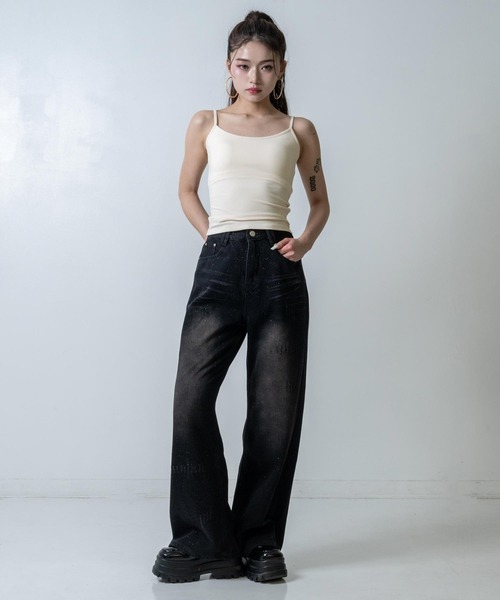 ANAP（アナップ）の「キラキラダメージデニム（デニムパンツ・レディース・ブルー/ブラック・M/S）」の6枚目の写真