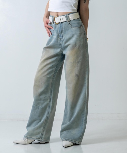 ANAP（アナップ）の「キラキラダメージデニム（デニムパンツ・レディース・ブルー/ブラック・M/S）」の8枚目の写真