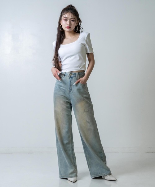 ANAP（アナップ）の「キラキラダメージデニム（デニムパンツ・レディース・ブルー/ブラック・M/S）」の11枚目の写真