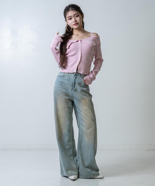 ANAP（アナップ）の「キラキラダメージデニム（デニムパンツ・レディース・ブルー/ブラック・M/S）」の13枚目の写真