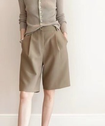 ワイドシルエットハイウエストタックハーフパンツ
