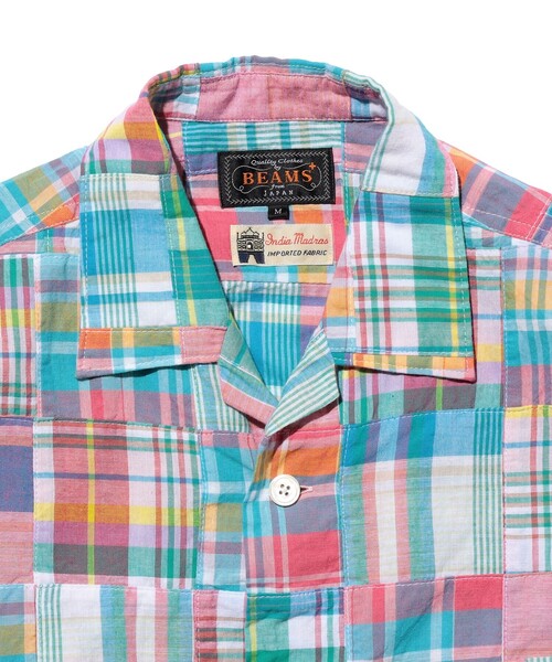 BEAMS PLUS(ビームスプラス)の「Cabana Boy-SHT Patchwork Madras Pink(シャツ/ブラウス・メンズ・ピンク・SMALL/MEDIUM/LARGE/X-LARGE)」の3枚目の写真