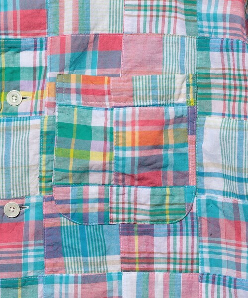 BEAMS PLUS(ビームスプラス)の「Cabana Boy-SHT Patchwork Madras Pink(シャツ/ブラウス・メンズ・ピンク・SMALL/MEDIUM/LARGE/X-LARGE)」の6枚目の写真