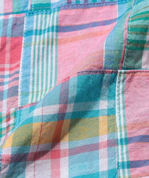 BEAMS PLUS(ビームスプラス)の「Cabana Boy-SHT Patchwork Madras Pink(シャツ/ブラウス・メンズ・ピンク・SMALL/MEDIUM/LARGE/X-LARGE)」の8枚目の写真