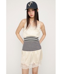 SLY(�X���C)��CUTSEW REMAKE SATIN DRESS �J�b�g�\�[�����C�N�T�e���h���X �t�� �ĕ�(�����s�[�X)