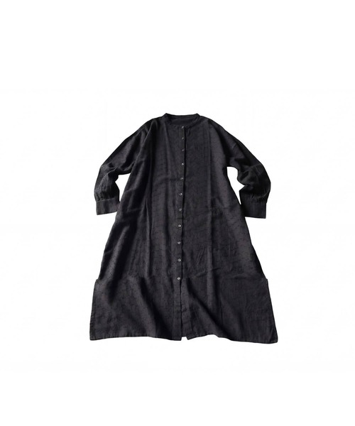 antiqua(アンティカ)の「綿100 インド綿 シャツワンピース(シャツワンピース・レディース・ブラック/ホワイト・ONESIZE)」の13枚目の写真