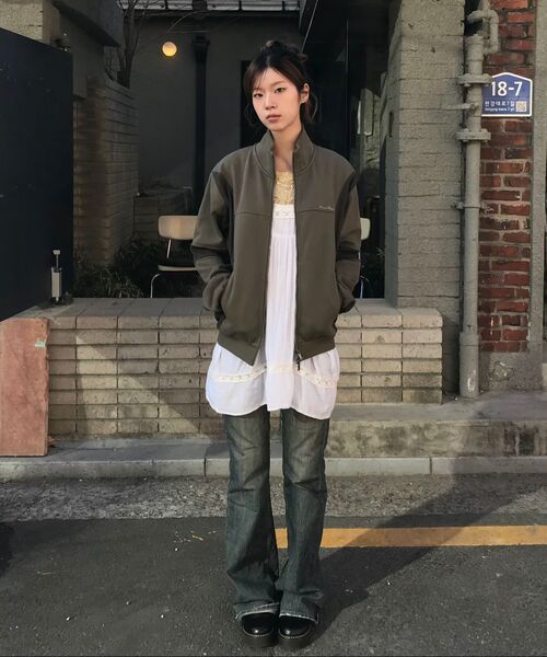 NOMANUAL(NOMANUAL)の「NM WAFFLE BLENDED JERSEY - KHAKI(ナイロンジャケット・レディース・その他・LARGE/SMALL/MEDIUM)」の5枚目の写真