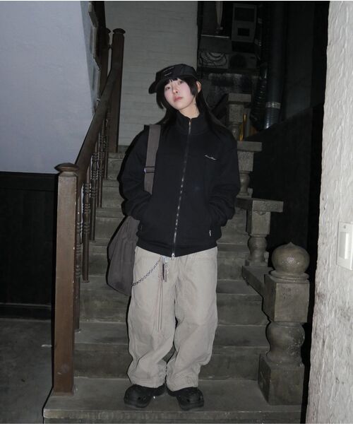 NOMANUAL(NOMANUAL)の「NM WAFFLE BLENDED JERSEY - KHAKI(ナイロンジャケット・レディース・その他・LARGE/SMALL/MEDIUM)」の7枚目の写真