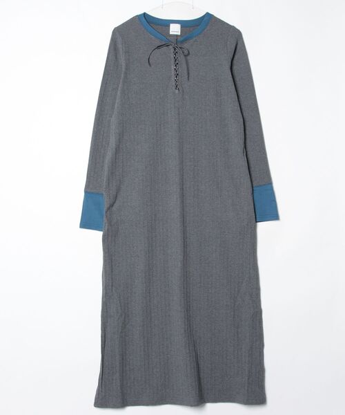 ROSE BUD（ローズバッド）の「LACEUP CUT DRESS（ワンピース・レディース・グレー/ブラック/ホワイト・ONE SIZE）」の3枚目の写真