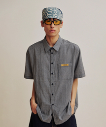 CACTUSDONUTMARKET（カクタスドーナツマーケット）の「Mini Label Check Half  Shirt - Blue（シャツ/ブラウス）」