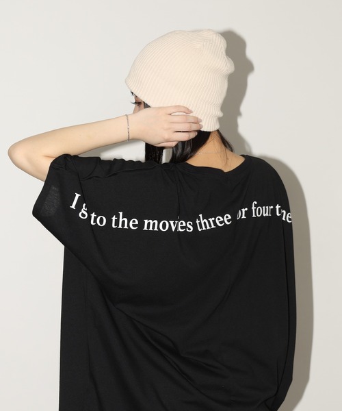 FUNALIVE(ファンアライブ)の「前後ロゴドルマンTチュニック 半端袖(Tシャツ/カットソー・レディース・モカ/カーキ/ブラック・L)」の11枚目の写真