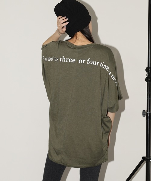 FUNALIVE(ファンアライブ)の「前後ロゴドルマンTチュニック 半端袖(Tシャツ/カットソー・レディース・モカ/カーキ/ブラック・L)」の21枚目の写真