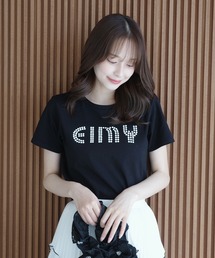 ★新品・タグ付き★TWINSET　半袖　ロングTシャツ　ビジュー付き　黒　S レタリングバイカラー半袖Tシャツ｜半袖Tシャツ｜韓国ファッション通販