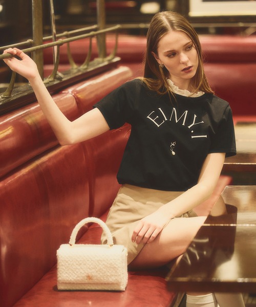 EIMY ISTOIRE（エイミーイストワール）の「【10柄展開】10周年 チャプター Tシャツ (10th Chapter T1-10) カットソー 半袖 ワンポイント ロゴ トップス（Tシャツ/カットソー・レディース・ホワイト系その他4/ホワイト系その他2/ブラック系その他2/ホワイト系その他6/ホワイト系その他5/ブラック/ホワイト系その他3/ホワイト系その他/ホワイト/ブラック系その他3/ブラック系その他・F）」の8枚目の写真