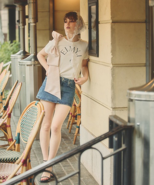 EIMY ISTOIRE（エイミーイストワール）の「【10柄展開】10周年 チャプター Tシャツ (10th Chapter T1-10) カットソー 半袖 ワンポイント ロゴ トップス（Tシャツ/カットソー・レディース・ホワイト系その他4/ホワイト系その他2/ブラック系その他2/ホワイト系その他6/ホワイト系その他5/ブラック/ホワイト系その他3/ホワイト系その他/ホワイト/ブラック系その他3/ブラック系その他・F）」の16枚目の写真