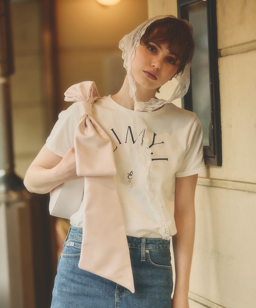 EIMY ISTOIRE（エイミーイストワール）の「【10柄展開】10周年 チャプター Tシャツ (10th Chapter T1-10) カットソー 半袖 ワンポイント ロゴ トップス（Tシャツ/カットソー・レディース・ホワイト系その他4/ホワイト系その他2/ブラック系その他2/ホワイト系その他6/ホワイト系その他5/ブラック/ホワイト系その他3/ホワイト系その他/ホワイト/ブラック系その他3/ブラック系その他・F）」の15枚目の写真