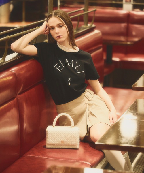 EIMY ISTOIRE（エイミーイストワール）の「【10柄展開】10周年 チャプター Tシャツ (10th Chapter T1-10) カットソー 半袖 ワンポイント ロゴ トップス（Tシャツ/カットソー・レディース・ホワイト系その他4/ホワイト系その他2/ブラック系その他2/ホワイト系その他6/ホワイト系その他5/ブラック/ホワイト系その他3/ホワイト系その他/ホワイト/ブラック系その他3/ブラック系その他・F）」の20枚目の写真