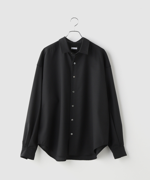 Name.(ネーム)の「Name./ネーム WOOL CALM SKIN WIDE SHIRT(シャツ/ブラウス・メンズ・ブラック・2/1)」の1枚目の写真
