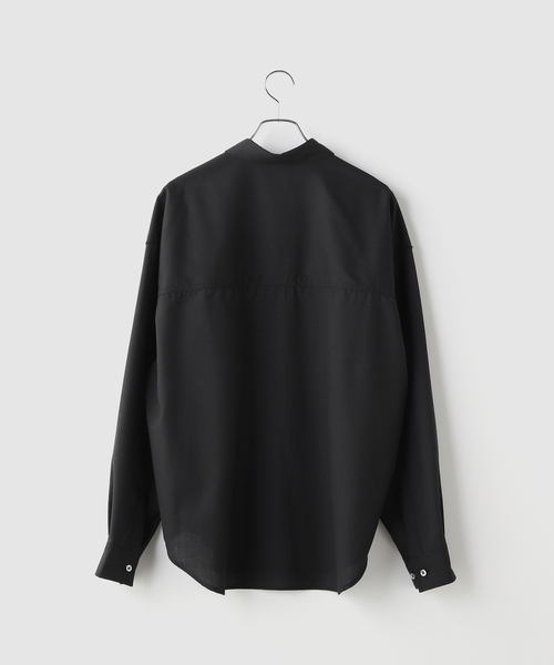 Name.(ネーム)の「Name./ネーム WOOL CALM SKIN WIDE SHIRT(シャツ/ブラウス・メンズ・ブラック・2/1)」の3枚目の写真