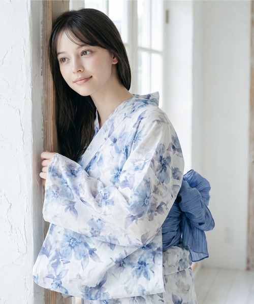 Catherine Cottage(キャサリンコテージ)の「2WAYセパレート浴衣セット(lady's)(浴衣・レディース・ピンク系5/ベージュ系9/ダークネイビー/ブルー系5/ライラック系9/レッド系9/モーブ系6/ブラック系9/ブルー系6/グリーン×ピンク/オレンジ系6/ピンク系6/ホワイト×ブルー/ネイビー系5・FREE)」の17枚目の写真