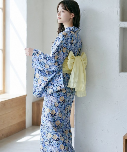 Catherine Cottage(キャサリンコテージ)の「2WAYセパレート浴衣セット(lady's)(浴衣・レディース・ピンク系5/ベージュ系9/ダークネイビー/ブルー系5/ライラック系9/レッド系9/モーブ系6/ブラック系9/ブルー系6/グリーン×ピンク/オレンジ系6/ピンク系6/ホワイト×ブルー/ネイビー系5・FREE)」の20枚目の写真