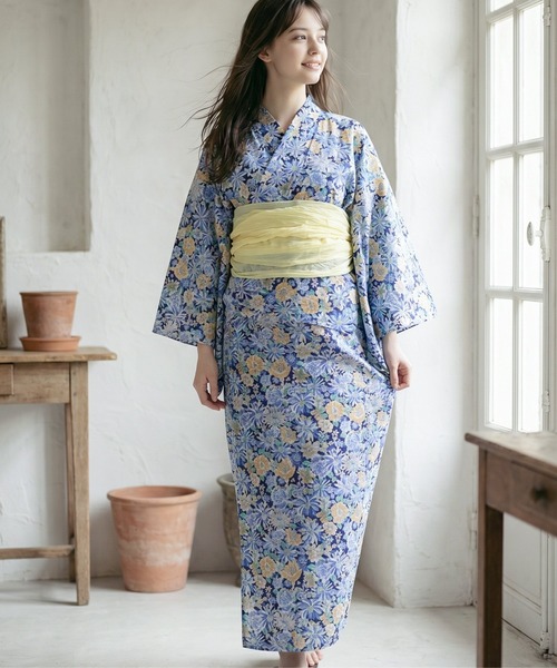 Catherine Cottage(キャサリンコテージ)の「2WAYセパレート浴衣セット(lady's)(浴衣・レディース・ピンク系5/ベージュ系9/ダークネイビー/ブルー系5/ライラック系9/レッド系9/モーブ系6/ブラック系9/ブルー系6/グリーン×ピンク/オレンジ系6/ピンク系6/ホワイト×ブルー/ネイビー系5・FREE)」の21枚目の写真