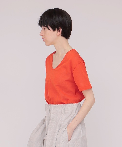 DRESSLAVE(ドレスレイブ)の「sheer knit tee(シアーニットTシャツ)(ニット/セーター・レディース・ホワイト/オレンジ・38)」の3枚目の写真