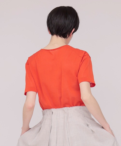 DRESSLAVE(ドレスレイブ)の「sheer knit tee(シアーニットTシャツ)(ニット/セーター・レディース・ホワイト/オレンジ・38)」の4枚目の写真