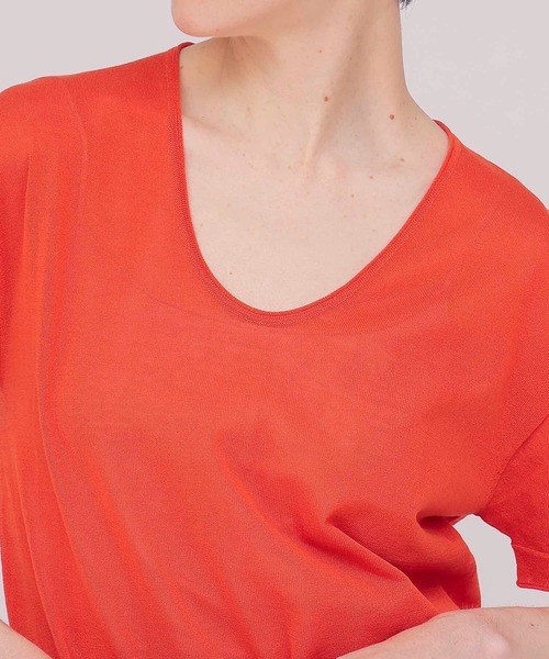 DRESSLAVE(ドレスレイブ)の「sheer knit tee(シアーニットTシャツ)(ニット/セーター・レディース・ホワイト/オレンジ・38)」の5枚目の写真