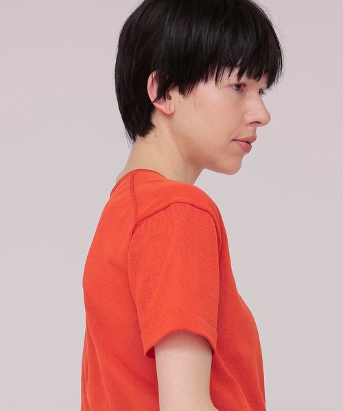 DRESSLAVE(ドレスレイブ)の「sheer knit tee(シアーニットTシャツ)(ニット/セーター・レディース・ホワイト/オレンジ・38)」の6枚目の写真