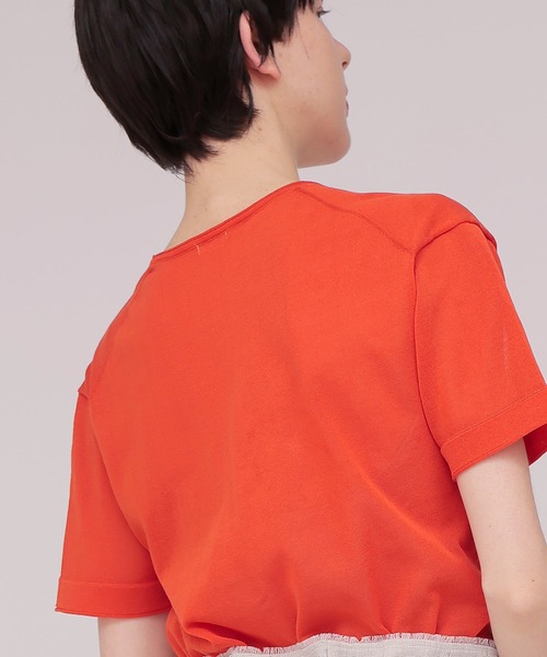 DRESSLAVE(ドレスレイブ)の「sheer knit tee(シアーニットTシャツ)(ニット/セーター・レディース・ホワイト/オレンジ・38)」の7枚目の写真