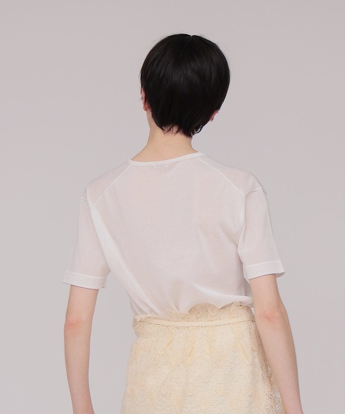 DRESSLAVE(ドレスレイブ)の「sheer knit tee(シアーニットTシャツ)(ニット/セーター・レディース・ホワイト/オレンジ・38)」の13枚目の写真