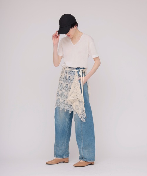 DRESSLAVE(ドレスレイブ)の「sheer knit tee(シアーニットTシャツ)(ニット/セーター・レディース・ホワイト/オレンジ・38)」の17枚目の写真
