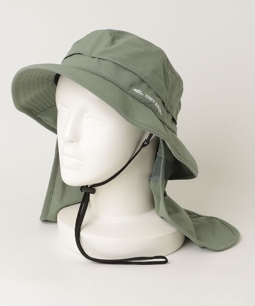 KRIFF MAYER（クリフメイヤー）の「【KRIFF MAYER/クリフメイヤー】2way タレ付きエアリーアドベンチャーハット（ハット・メンズ・グリーン/ベージュ/ブラック・FREE）」の3枚目の写真
