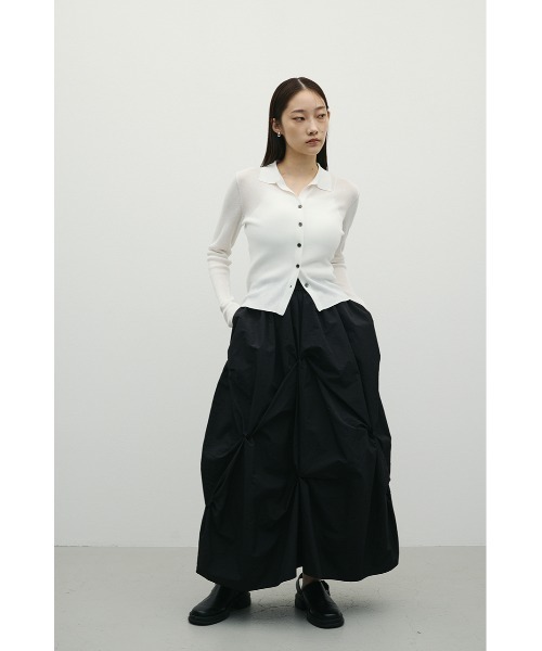 STYLEMIXER（スタイルミキサー）の「スキッパーニットトップ（ニット/セーター・レディース・ミント/ホワイト/ブラック・FREE）」の4枚目の写真