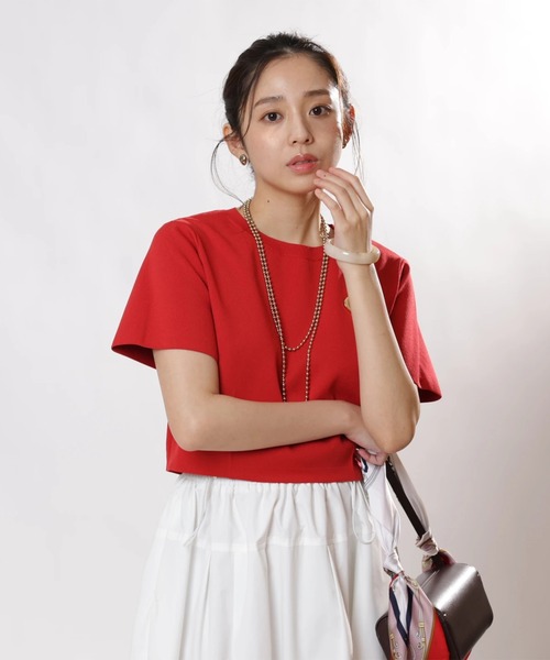 JUSGLITTY（ジャスグリッティー）の「ニットＴ×ドロストスカートＳＥＴ（ワンピース・レディース・ブラック系その他/ピンク/レッド/ネイビー・1/2）」の8枚目の写真