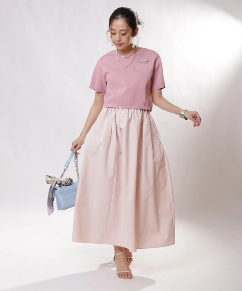 JUSGLITTY（ジャスグリッティー）の「ニットＴ×ドロストスカートＳＥＴ（ワンピース・レディース・ブラック系その他/ピンク/レッド/ネイビー・1/2）」の12枚目の写真