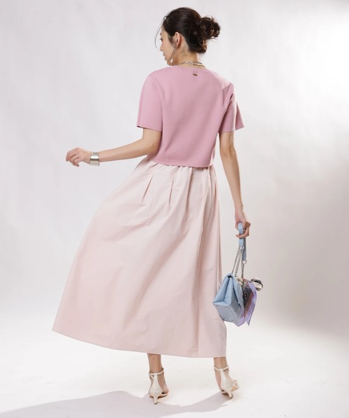 JUSGLITTY（ジャスグリッティー）の「ニットＴ×ドロストスカートＳＥＴ（ワンピース・レディース・ブラック系その他/ピンク/レッド/ネイビー・1/2）」の14枚目の写真